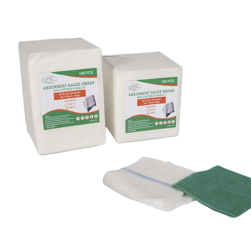 Absorbent gauze swabs non-sterile  10x10cm -16ply or 40x40cm , 100pcs/box