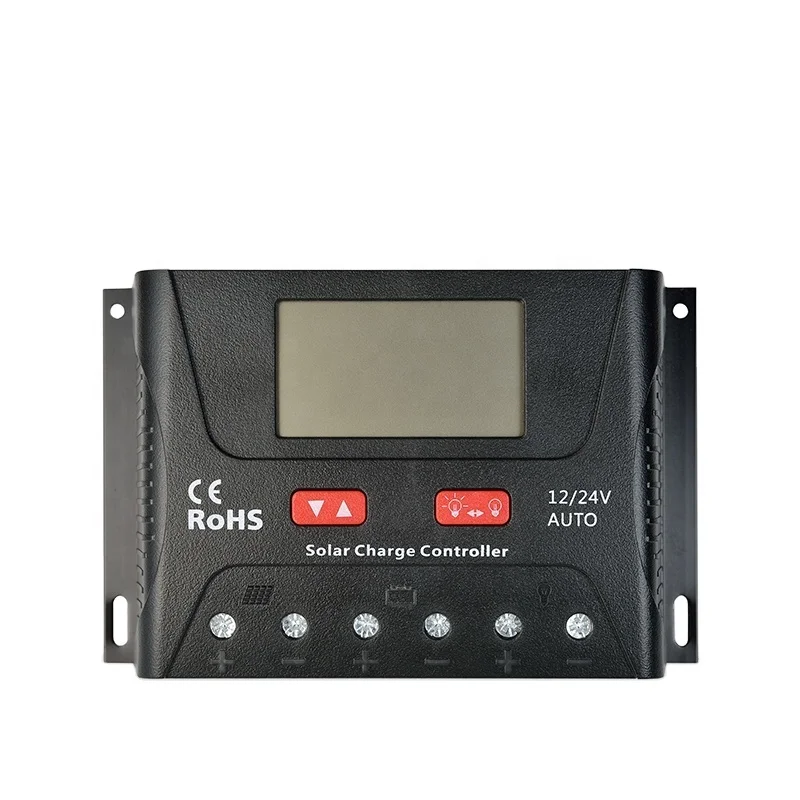 PWM 30A 40A Solar Charge Controller 12V 24V 48V Auto Solar controller With  LCD display For Gel Lead Acid Lithium Batteries