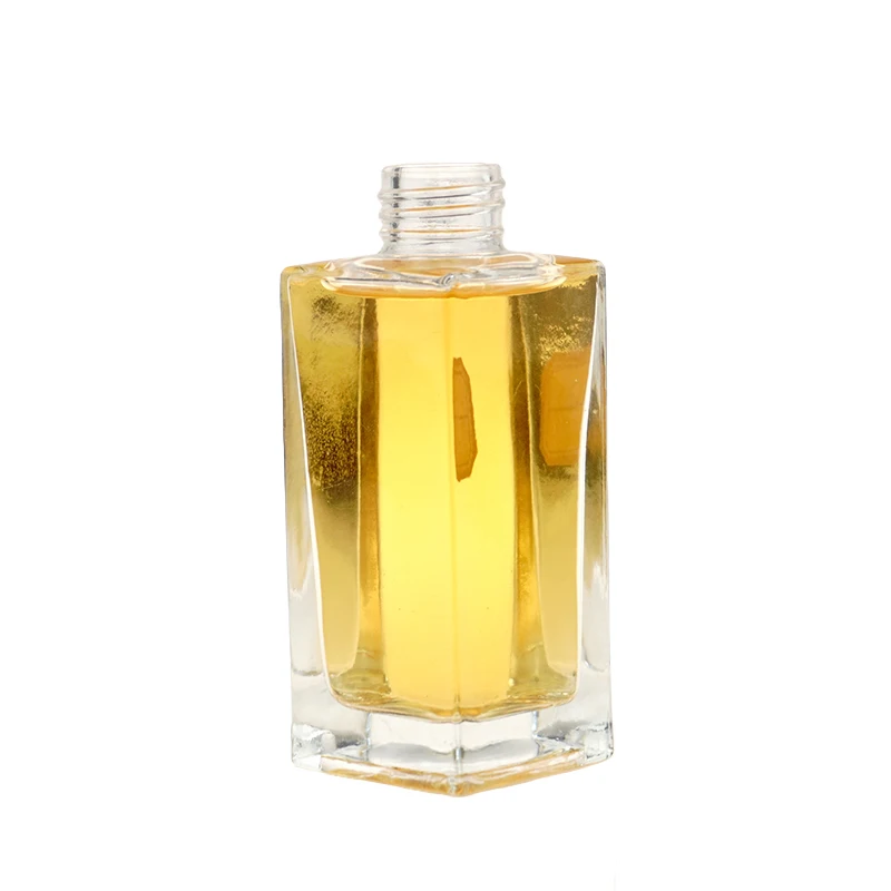 Wholesale 50ml Mini Square Liquor Bottles Empty Whisky Wine Glass Bottle with Screw Cap