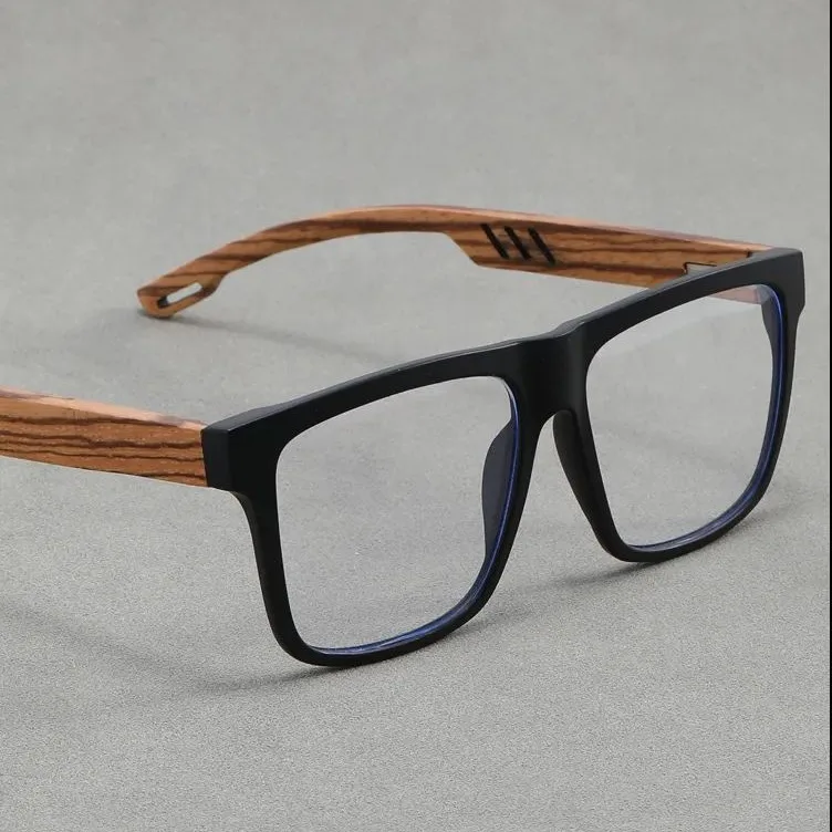Wholesale Custom Logo Square Frame Bamboo Polarized Lens Wood Wooden Anti Blue Light Glasses Frames For Men And Women
