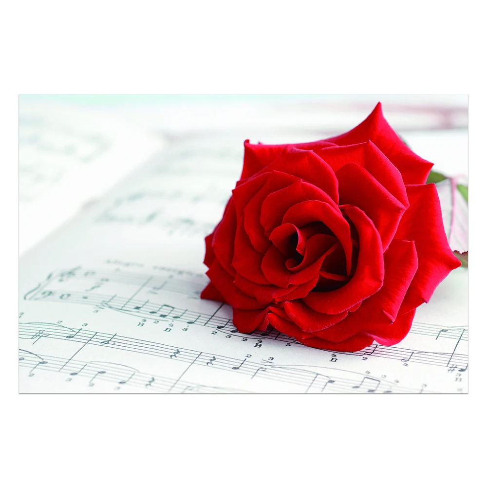 Wall art printing Interior Design No Stretch Realistic Romantic Red Rose Flower Wall Painting