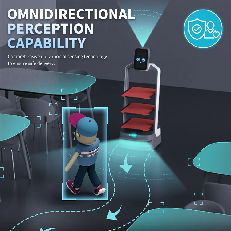 ELUEYES Robots De Servicio Para Restaurantes, Customized Automatic Restaurant Meal Delivery Robot Waiters For Serving Coffee/