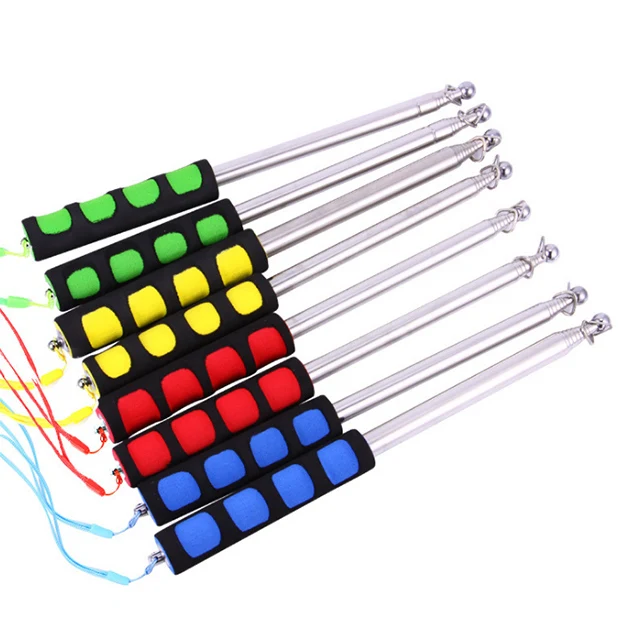 telescopic Hand flag poles for tourist guide Retractable Flagpole with Rubber Handle