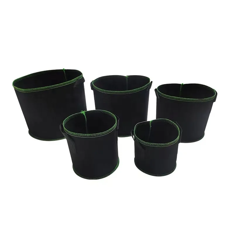 Customized size non-woven fabric felt grow pot bags eco-friendly breathable plant bag felt grow bags