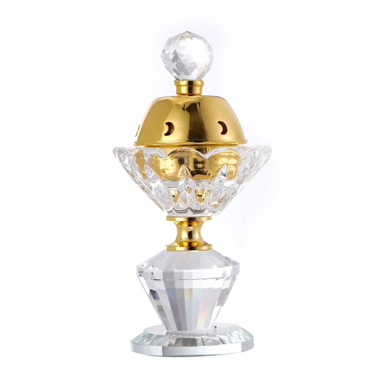 Metal Incense Burner Arabic Mubkhar Office Gift Censer Crystal Oud Bakhoor Jar Glass Burner Luxury Arabic Incense Burner