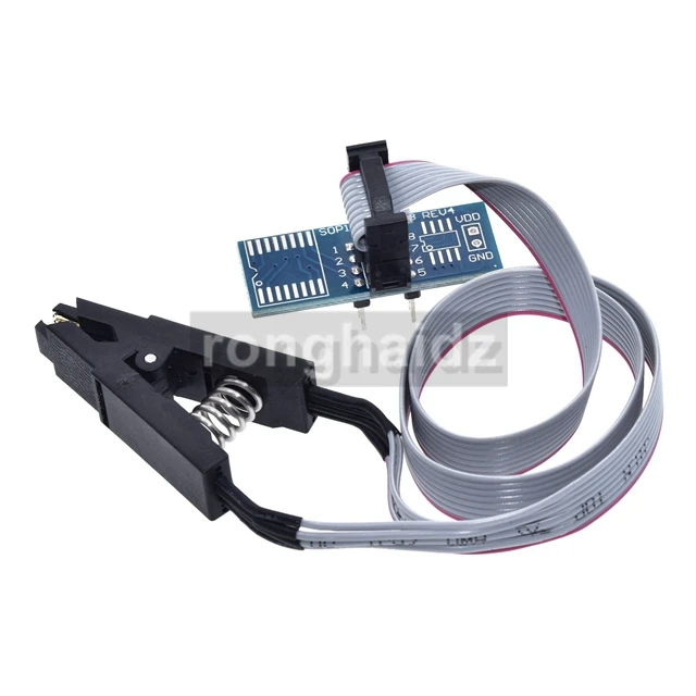 USB-программатор SOIC8 SOP8 EEPROM 93CXX/25CXX/24CXX тестовый зажим для микросхем с кабелем SPI