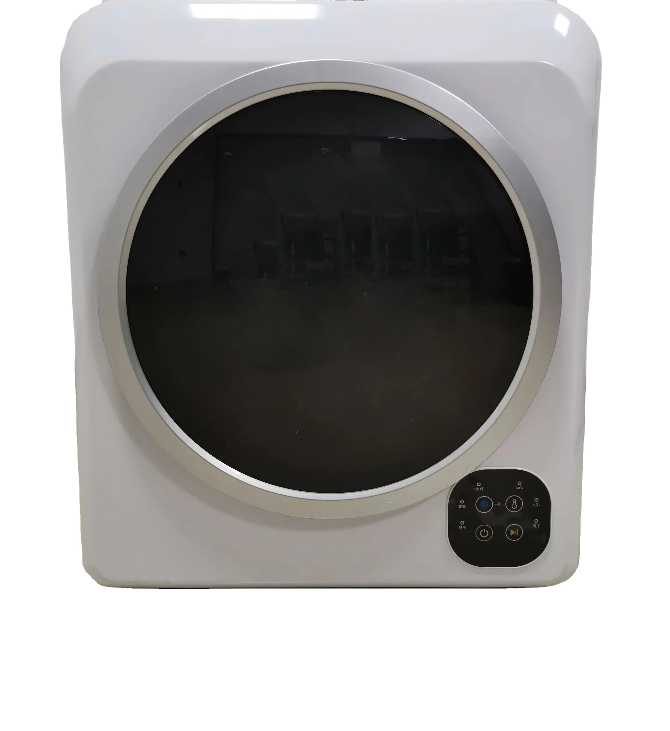 Compact 3Kg air vented dryer machine white color LED display with black door Electronic control