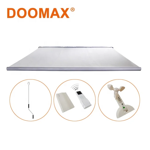 Anti-UV Black Cassette Motorized Retractable Awning Canopy