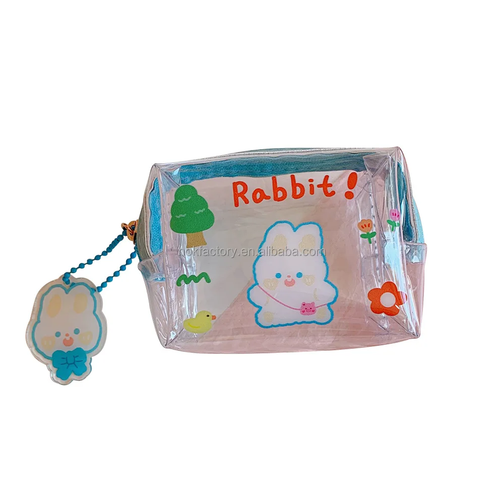 2024New Keychain Small Wallet Card Plastic Coin Purses Holder Square Pouch With Zipper Transparent Mini Clear Pvc Coin Purse