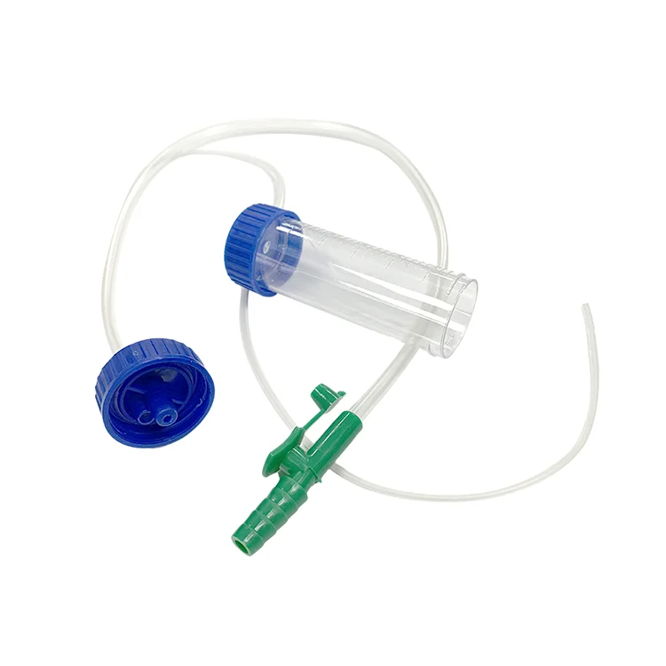 wholesale custom plastic medical sputum container disposable mucus extractor collector with suction catheter