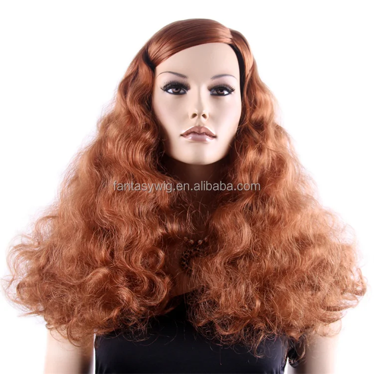 Fashion Red Long Curl Cheap Black Mannequin Female Head For Wig