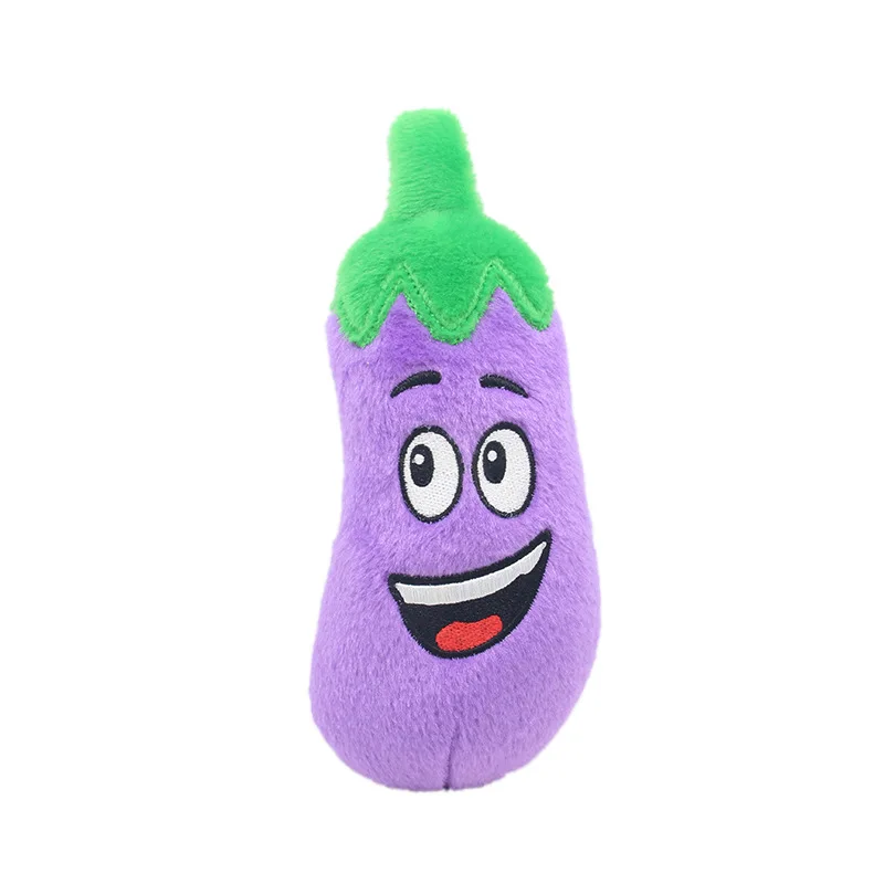 Pet plush vocal toys fruit vegetables dog cats educational toys supplies cactus corn eggplant
