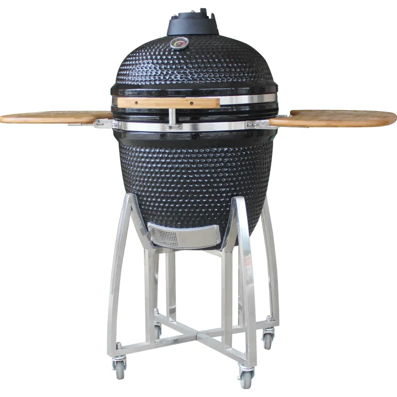 Removable Barbecue Outdoor Charcoal Barbecue Black Ceramic BBQ Kamado Grill