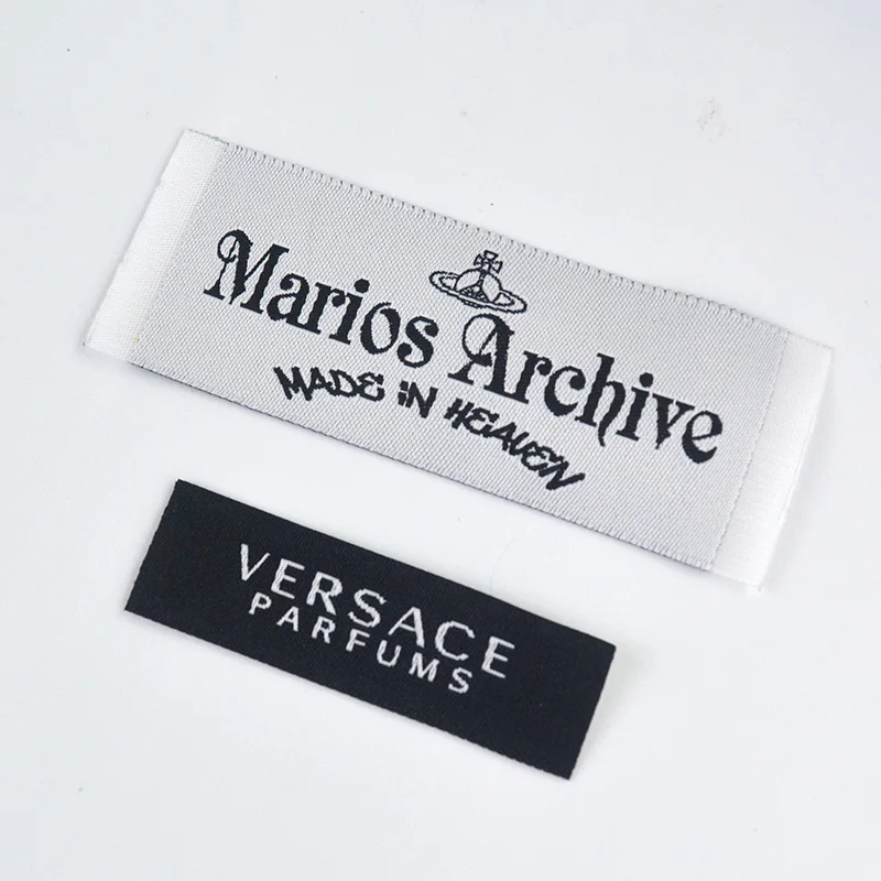 Factory Custom Logo Woven Clothing Neck Label Tags Embroidery Woven Labels for Apparel