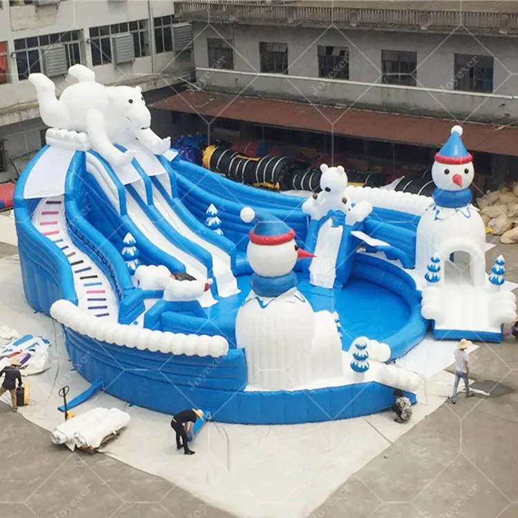Popular Theme Giant Inflatable Commercial Water Park Slides Game With Pool