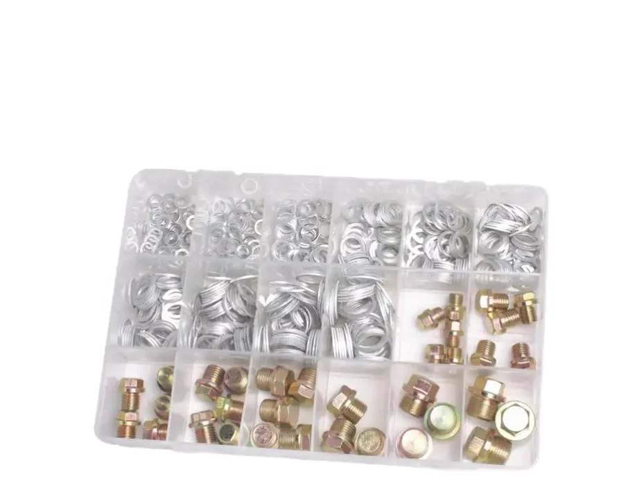 534Pcs Oil Drain Plug Screws & Aluminium Washer Assortment