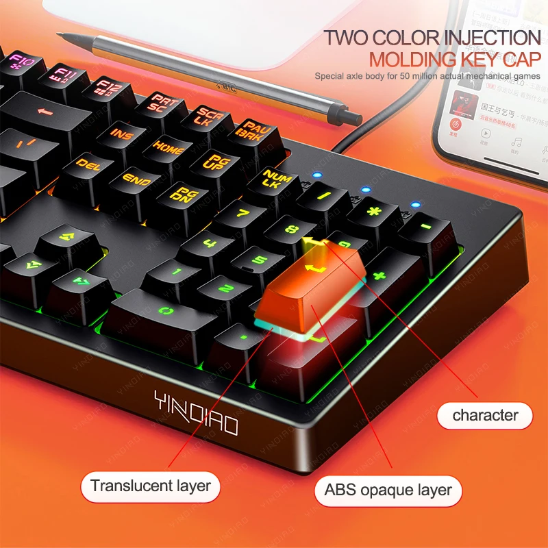 
K200 luminous mechanical hand game computer accessories wired keyboard 