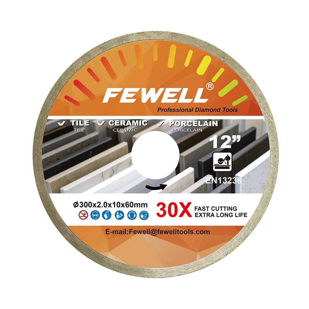 Hot Press 12inch sintered  300*2.0*10*60mm continous rim sharpener diamond disc for cutting ceramic tile porcelain