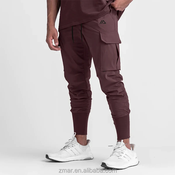 ZM-1252 Cargo High Rib Jogger Lightweight Jogger Pants with Two Front Pockets 4-way stretch Pants 76% Nylon 24% Spandex