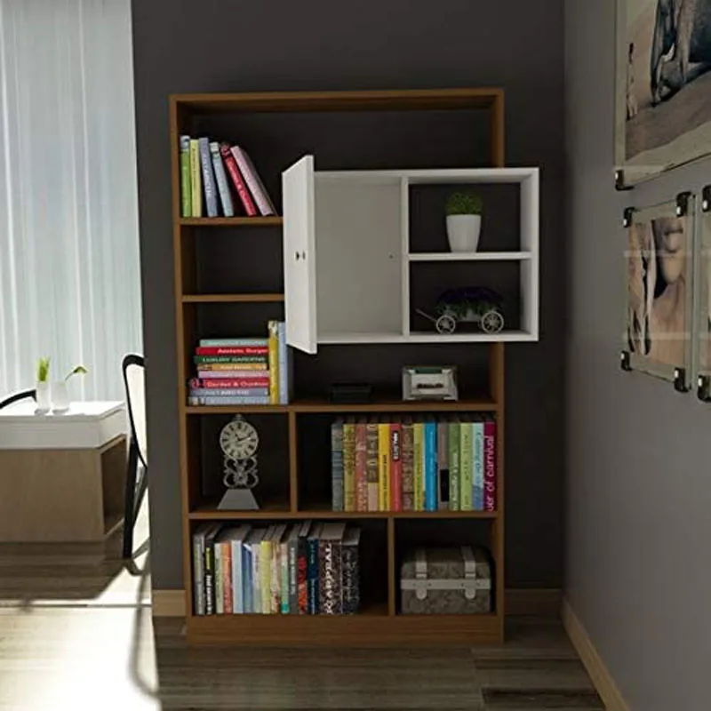 
Vertical bookshelf OEM luxurious wood library vintage bookshelf 