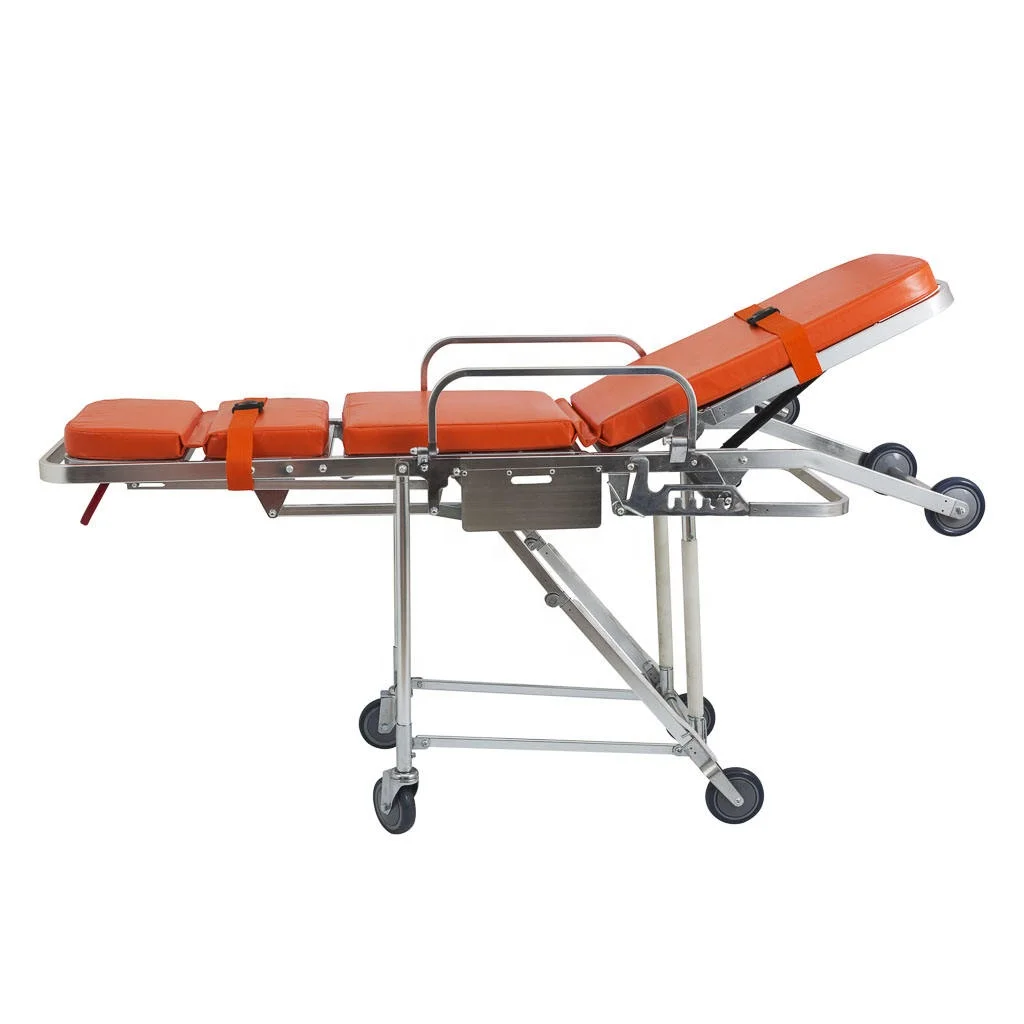 IN-3E China Factory Hospital Patient Emergency Stretcher Bed Durable Aluminum Stretcher Trolley Automatically Loaded Stretcher
