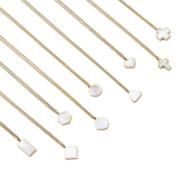 trending religion Stainless steel mother of pearl cross pendant channel africa Necklaces sets jewellery