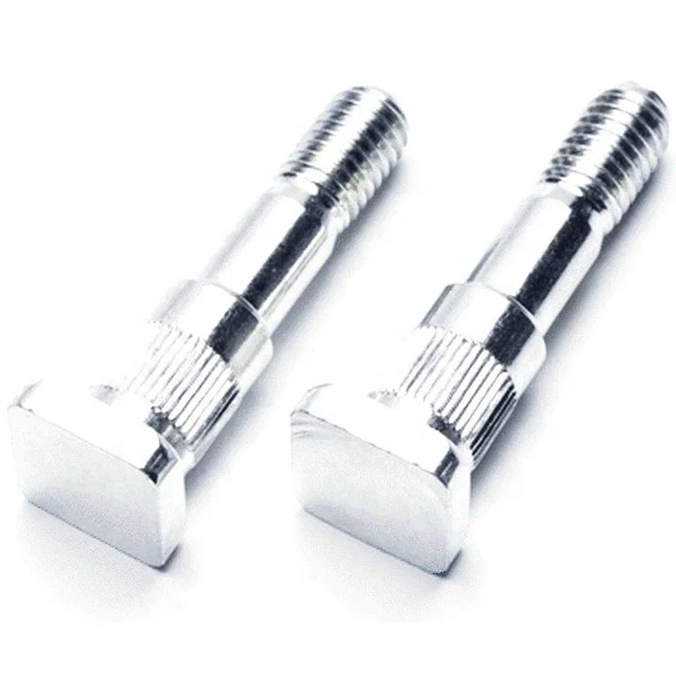 Railway M8 Flat Square Head Shoulder Bolts With Straight Knurling