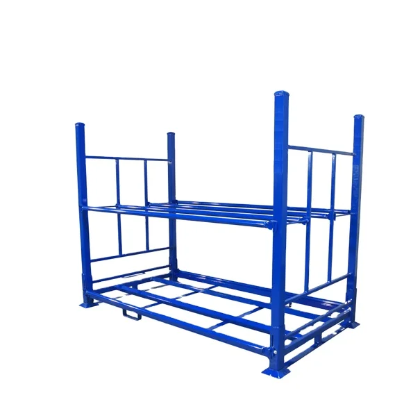Hot sale Warehouse Storage Heavy Duty Portable Demountable Metal Stacking Pallet Foldable Car Steel Tire Racks