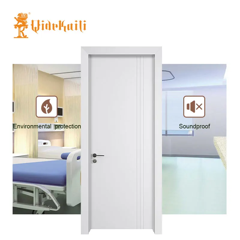 Wholesale Qide 5 Panel Internal White Painted Primed Acoustic Soundproof Living Room Safety Doors For Home