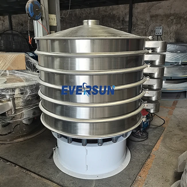 All carbon steel stainless steel connected vacuum feeder powder particle rotary sieve machine
