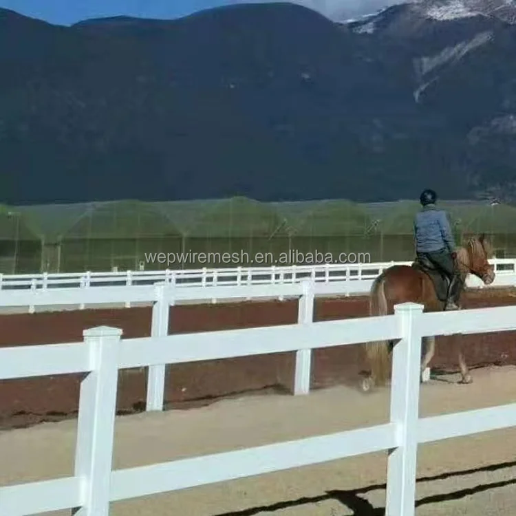 Outdoor Panel Garden Fence PVC 3 Rails Farm and Horse Fence