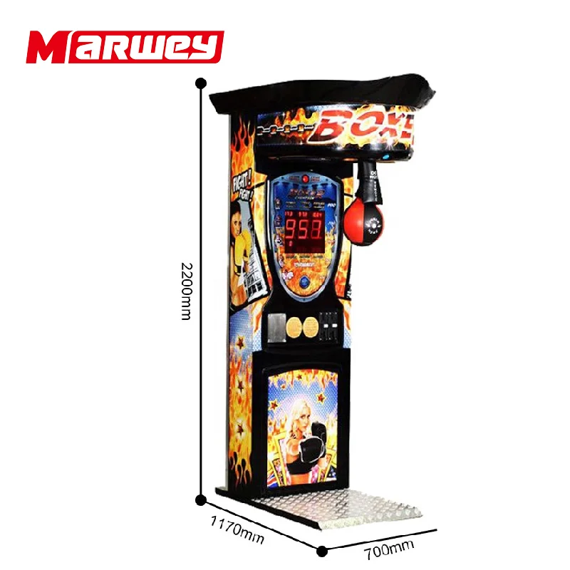 Coin Operated Sport Arcade Boxing Game Machine Big King Kick Punching Fire Boxing Machine