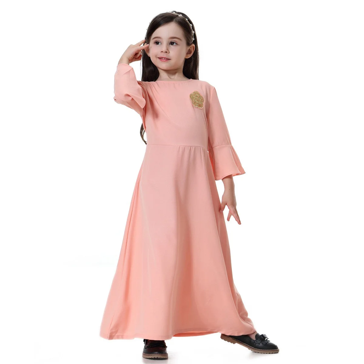 Fashion Arab Kaftan Dubai Muslim Children Abaya Clothes Kids Girls Long Dress Islamic Clothing Muslim Dresses