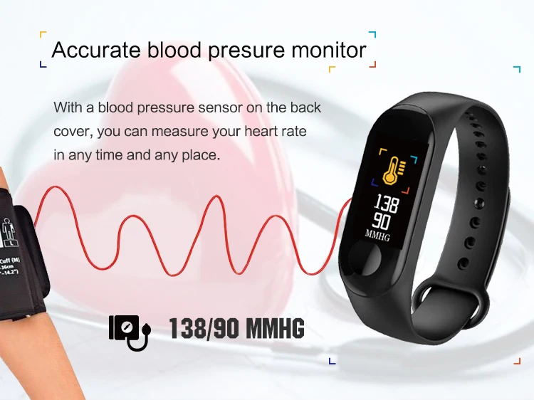 
Factory Wholesale Smart Watch Heart Rate Monitor M3 Sport Fitness Watch Smart Bracelet 