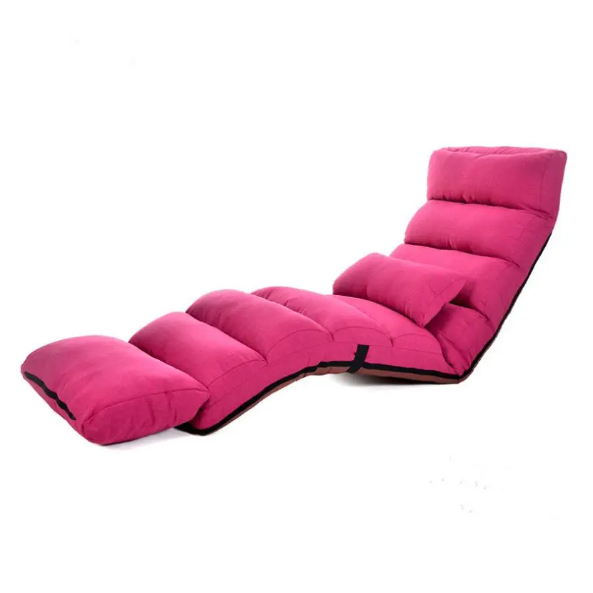 New design of linen fabric folding chair sofa bed multi-position recliner folding sofa chair