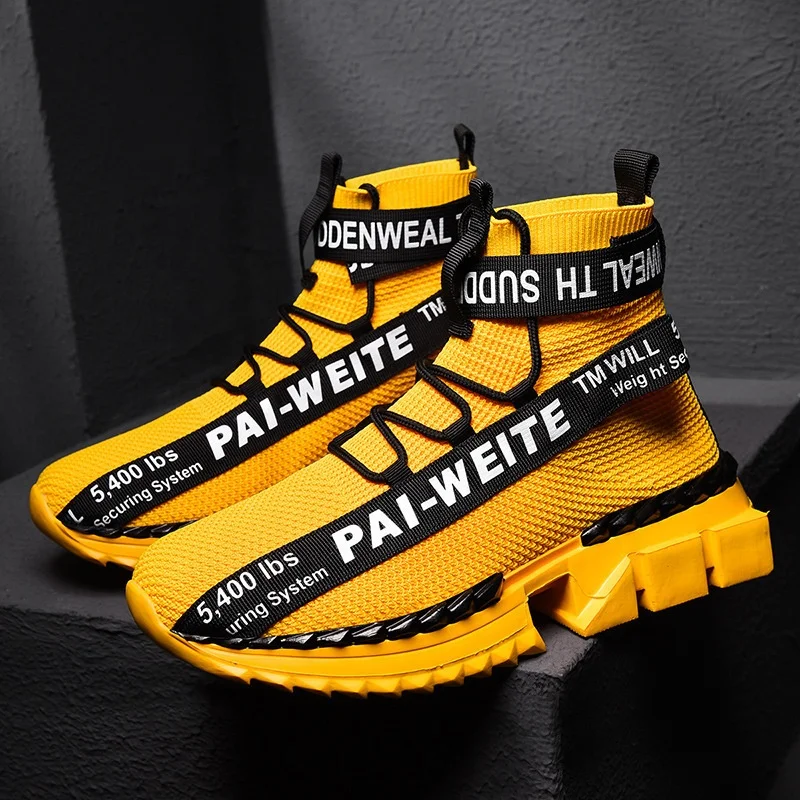  Прямая поставка новый стиль летающая тканая трендовая корейская модная повседневная спортивная обувь Pai Weite кроссовки для мужчин