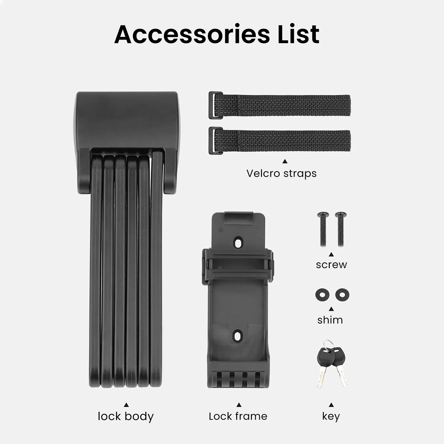 Hardened steel alloy steel 76cm length Portable 6-Joint Folding steel bike scooter Bicycle Folding Lock with Keys