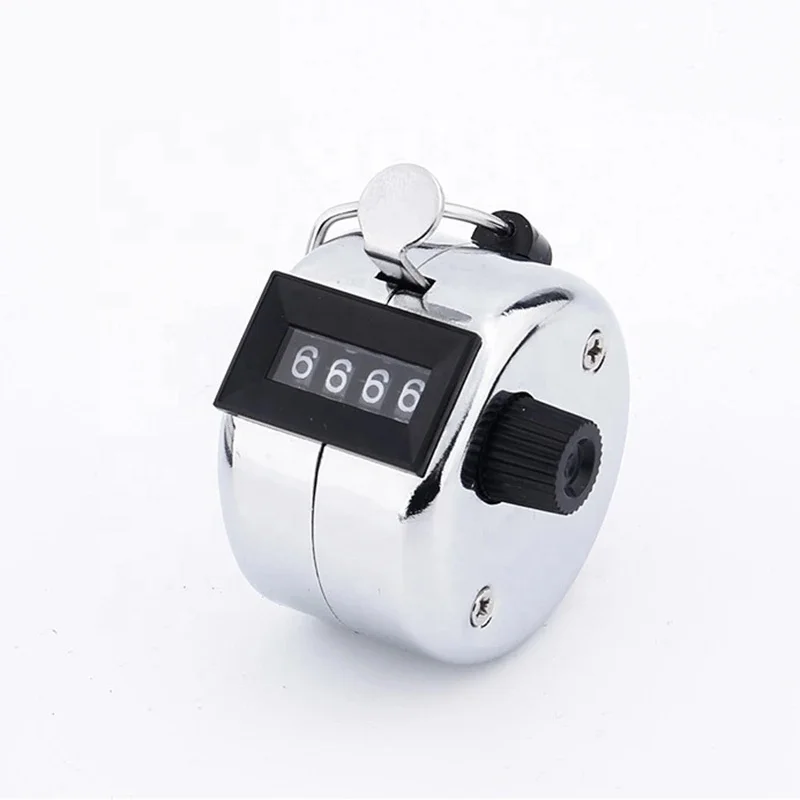 4 Digit Number Hand Held Tally Counter Mini Mechanical Digital Hand Tally Counter Manual Counting Golf Clicker Training Counter