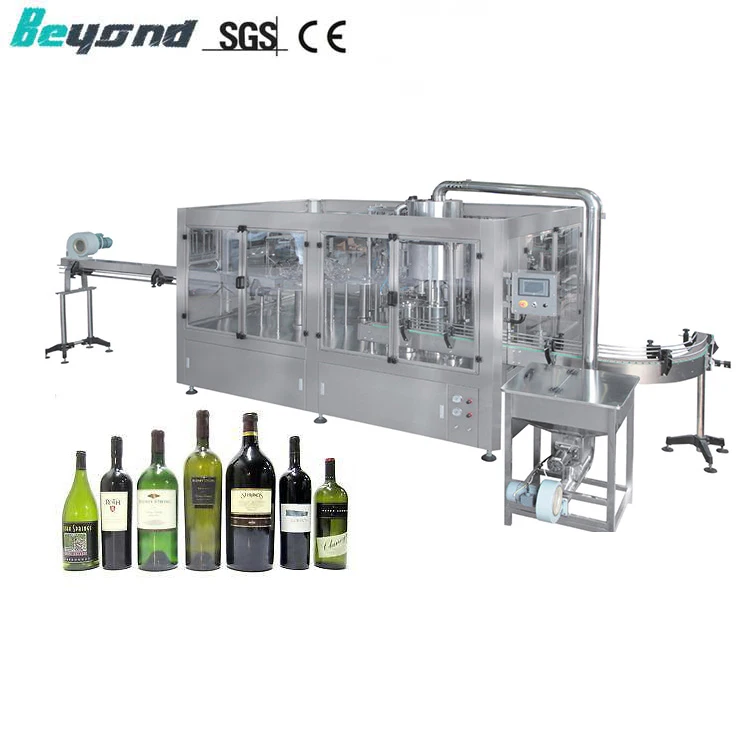 3 in 1 automatic glass bottle vodka wisky beer alcohol filling machine/manufacturing plant/production line
