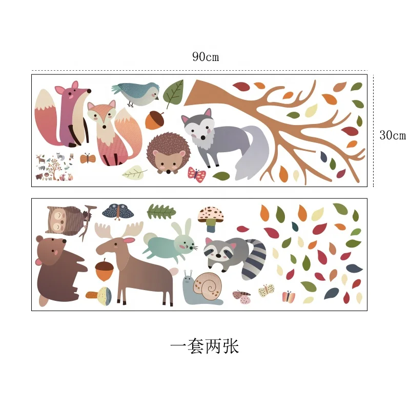 PVC Waterproof Wall Paper Sticker Rolls Customized Cute Cartoon Wall Decal Stickers Eco-friendly Material For Kids Room Decor