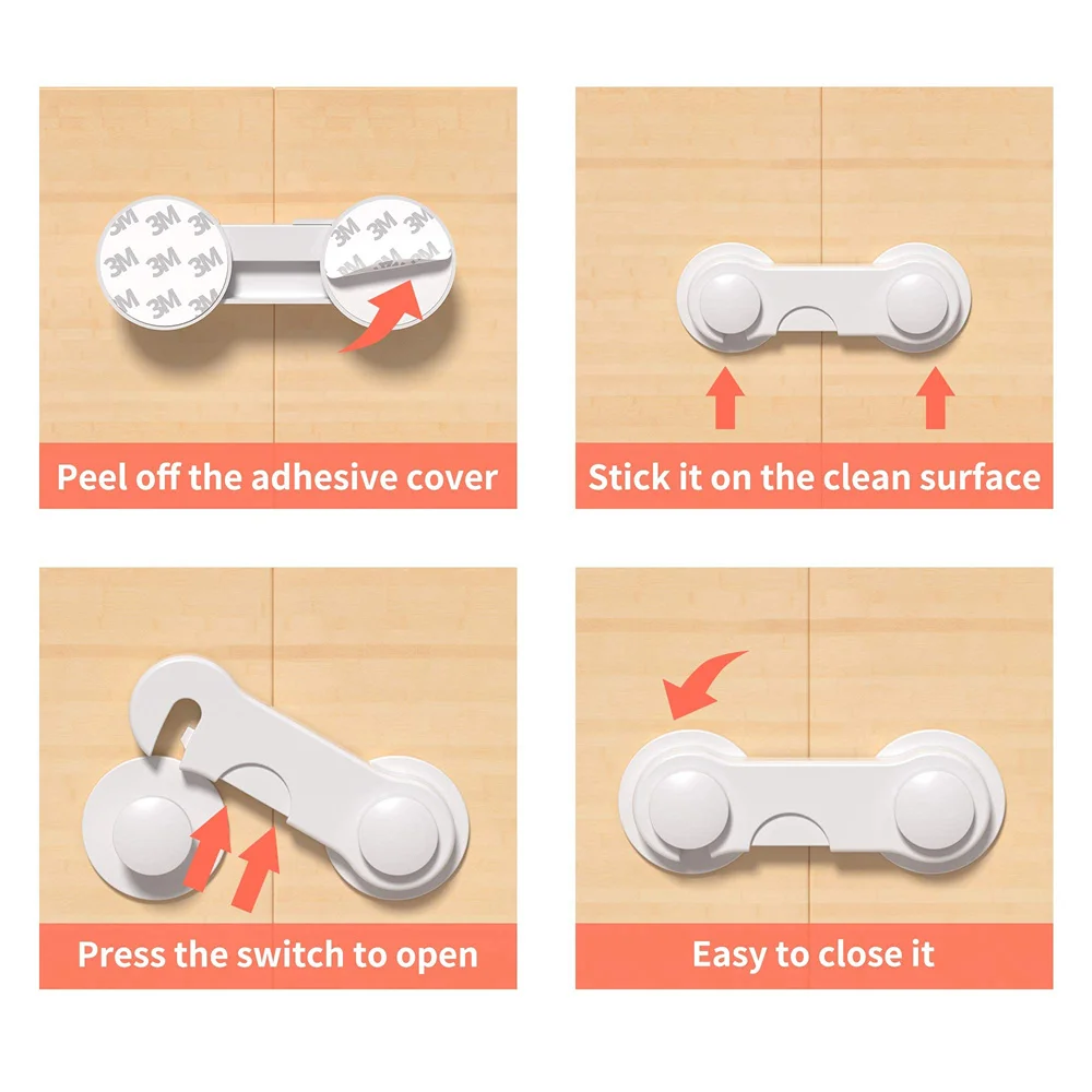 Child Safety Locks, Toilet Fridge Oven Adhesive Baby Locks Drawers Cabinets Locks//