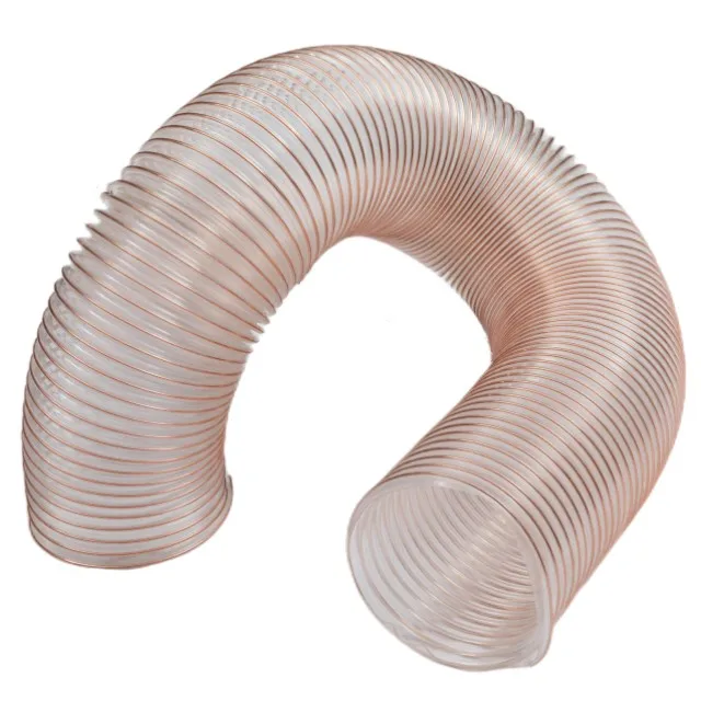 PU Flexible Ducting Hose with Steel Cord PVC Urethane Polyurethane Pipe PVC Duct Hose Processed to Size Custom Cutting Available