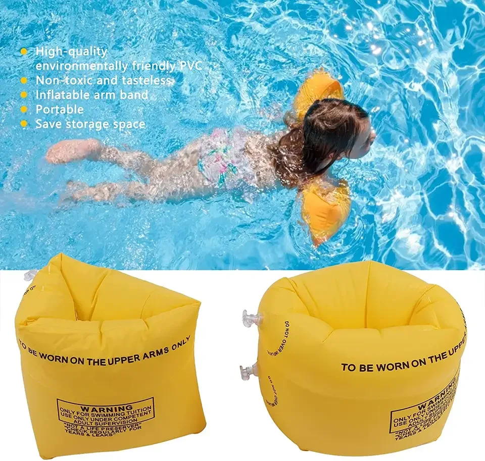 Adults Kids Double Airbag Design Pvc Inflatable Swimming Ring Float Arm Sleeves Bands