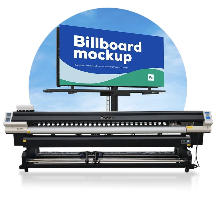 HanColor 1.8m micro piezoelectric photo printer, advertising inkjet printer with two I3200 print heads