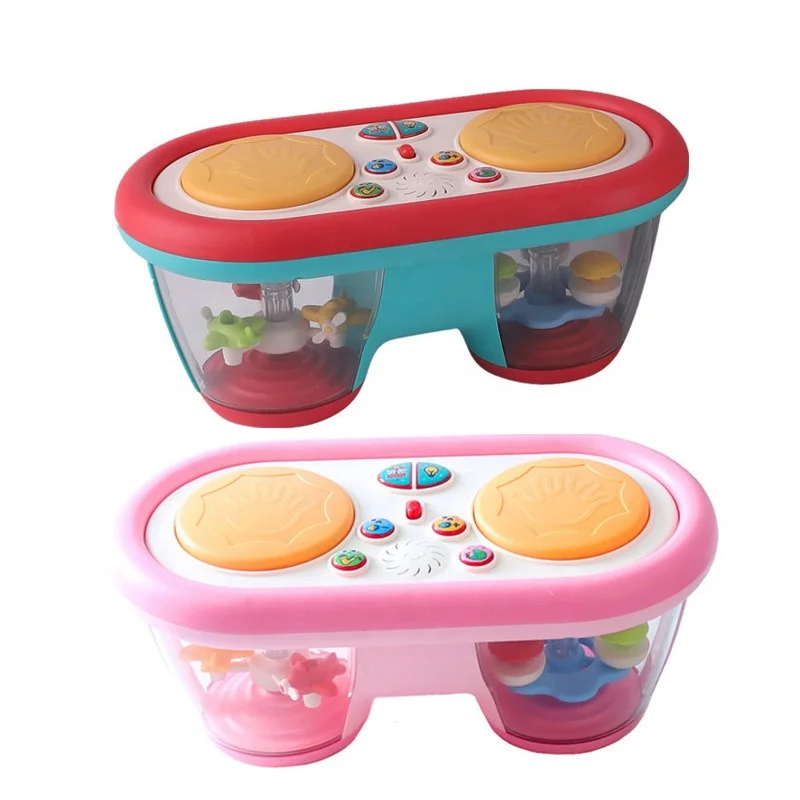 Детский Музыкальный барабан с вращающимися огнями и звуками