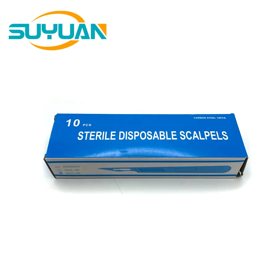 Commercial Medicine Micro Scalpel Blade 24 Stainless/Carbon Surgical Blade 24 With Plastic Handle