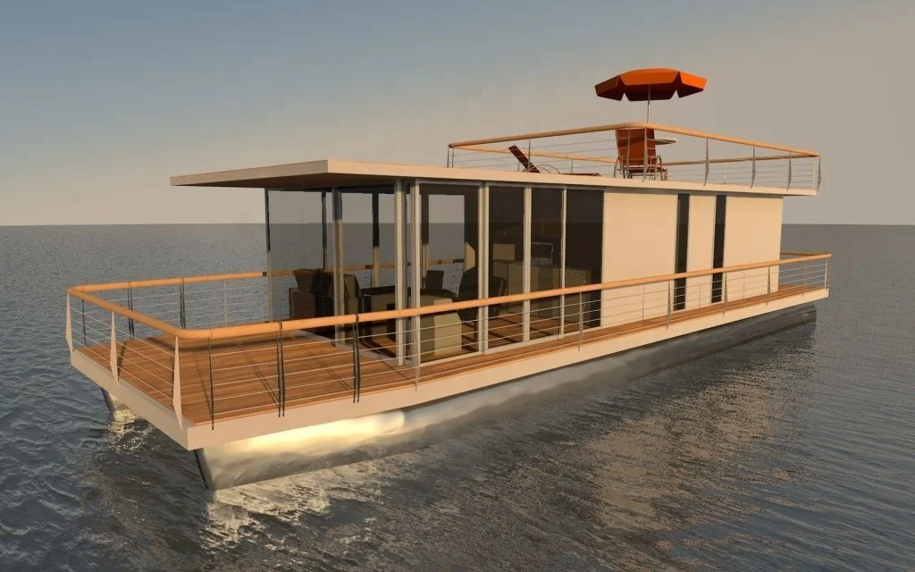 36ft Rental House Boat Aluminum 5083 Commercial Pontoon House Boat For Sale