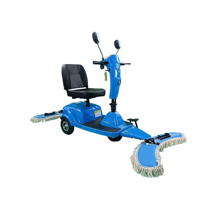 China Ride on Floor Mop Propelled Three Wheel Dust Cart driving mopping dust floor scrubber cart