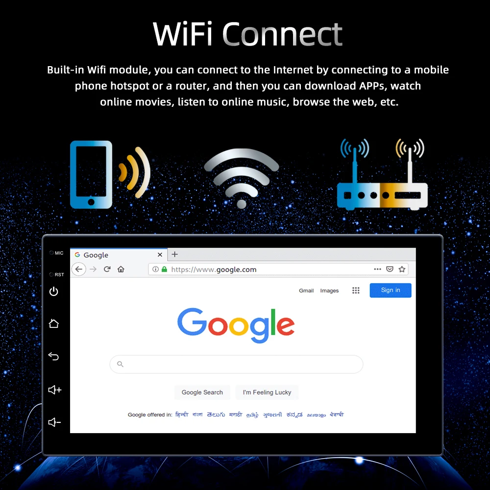 Универсальный 7 дюймов 2 Din Android автомобильный Радио плеер GPS навигация WIFI BT FM Зеркало Ссылка видеоплеер
