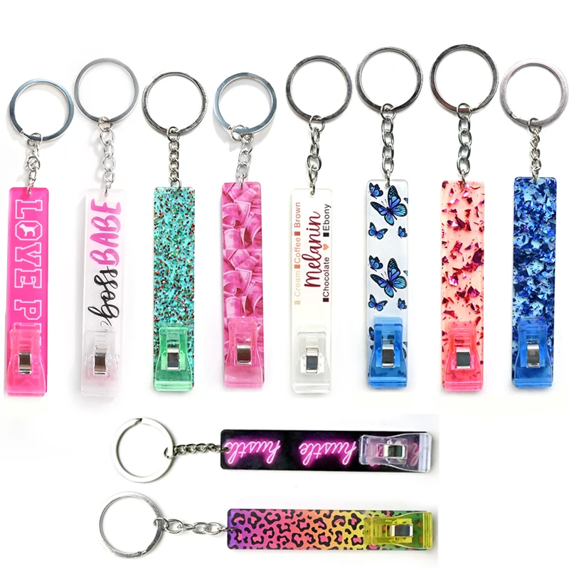 Acrylic Keychain Custom Logo Atm Card Grabber Credit Card Grabber Keychain Credit Card Grabber for Long Nails